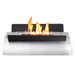Klarstein Phantasma Graca Ethanol-Kamin rauch- &  geruchlos Bio-Ethanol Silber-Metallic