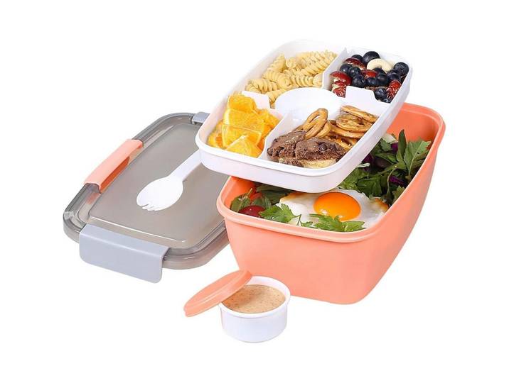 Salatbehälter 2L Pink, Kunststoff, 9.3x16x23.5 cm, Küchenzubehör, Vorratsbehälter, Brotkästen