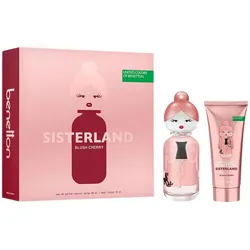 Benetton, Beauty Geschenkset, Set mit Damenparfüm Sisterland Blush Cherry 2 Stücke (Körperpflegeset, Parfum Set)