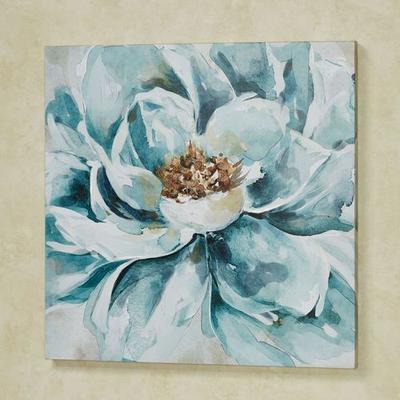 Touch of Class Resplendent Floral Canvas Wall Art Teal , Teal