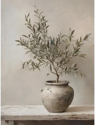 Inspired Living Elegant Olive & Lemon Botanical Canvas Wall Art For Living Room & Bedroom Decor g 30x40cm