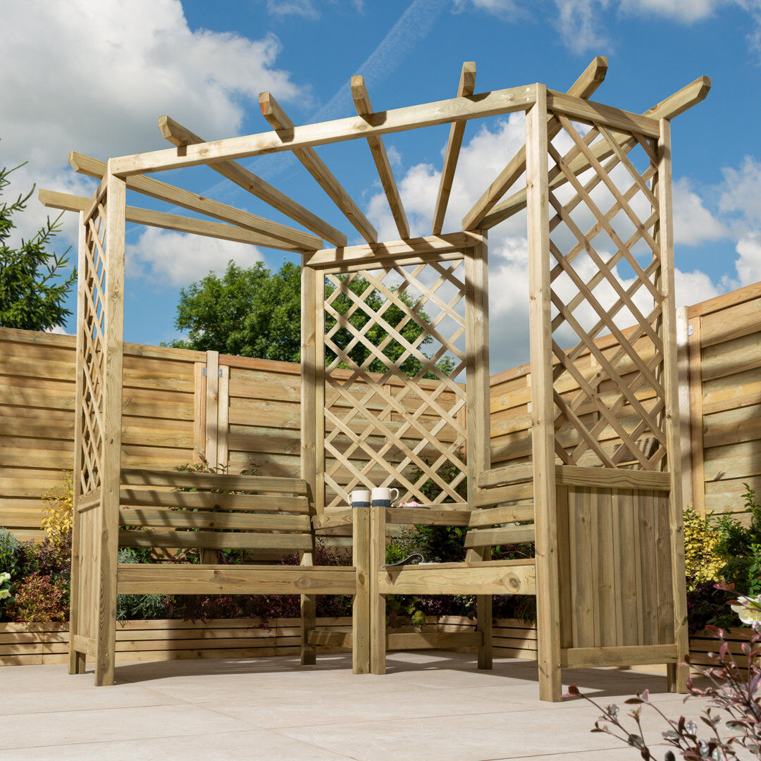 Rowlinson Pemberley Corner Arbour Natural 206cm H X 188cm W X 188cm D
