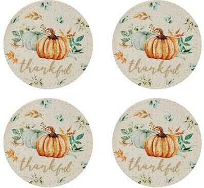 Avanti Linens Avanti Grateful Patch Set of 4 Round Placemats - 13x19