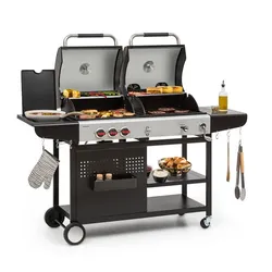 Hot & Hot Gasgrill 8,5kW 3 Brenner höhenverstellbar schwarz