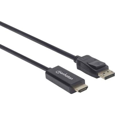 Manhattan DisplayPort / HDMI Adapterkabel DisplayPort Stecker, HDMI-A Stecker 1.00 m Schwarz 152662 DisplayPort-Kabel