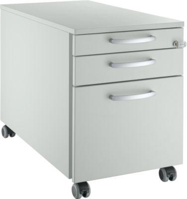 Schäfer Shop Select Rollcontainer 126, 1 Schublade, HR- & Utensilienauszug, runde Griffe, lichtgrau