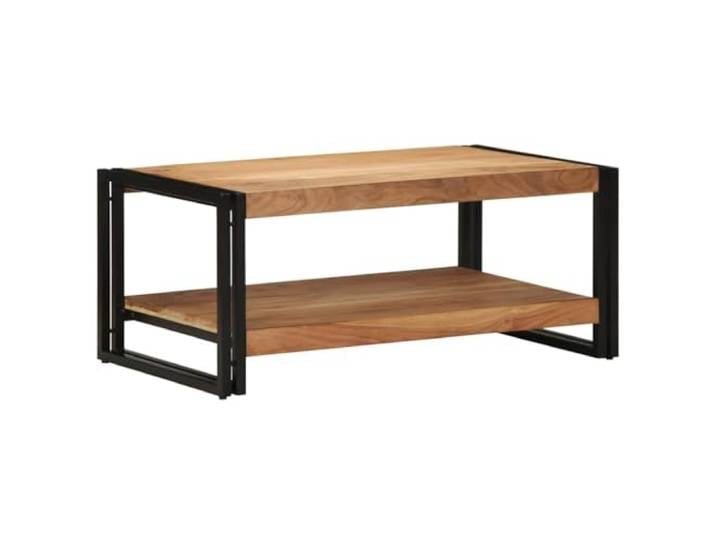 TEKGHUT Couchtisch 90x50x38 cm Massivholz Akazie mit Eisengestell Akazienholz, Eisengestell, pflegeleichte Oberfläche, vielseitig einsetzbar, stabiles Design