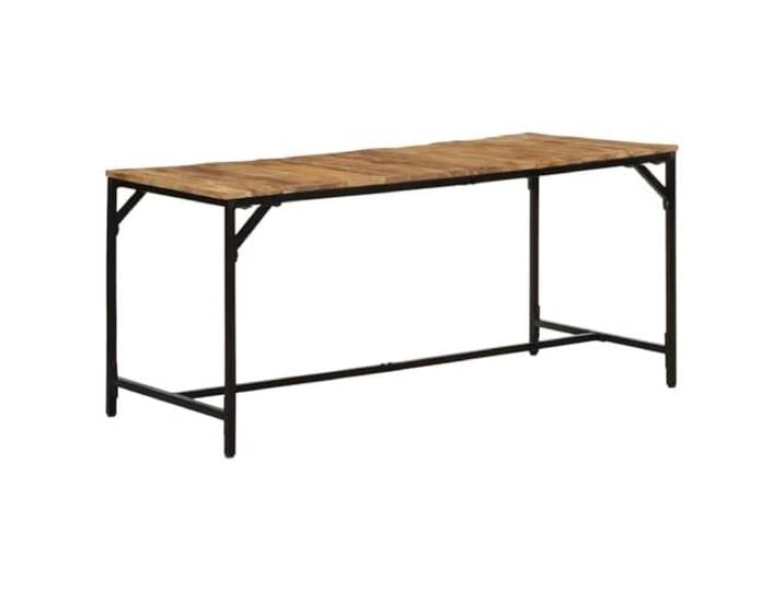 HEFZGDB Esstisch 160x80x75 cm aus rauem Massivholz Mango mit robustem Eisengestell für Stabilität und langlebige Haltbarkeit