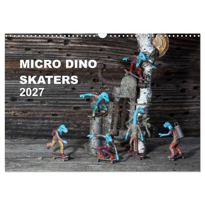 Micro Dino Skaters 2027 (Wandkalender 2027 DIN A3 quer), CALVENDO Monatskalender