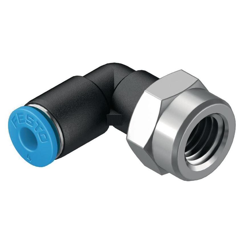 Festo Push-in Elbow Fitting, Female G1/4, 10mm (QSLF-1/4-10-B)
