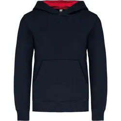 Kariban Kinder Kontrast Kapuzen Sweater Hoodie K453 navy/red 6/8