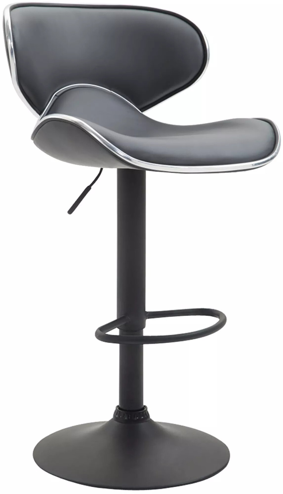 And OutdoorMatch Luxe barkruk Lia – Grijs/Zwart – Modern design met rugleuning, voetsteun en kunstlederen zitting