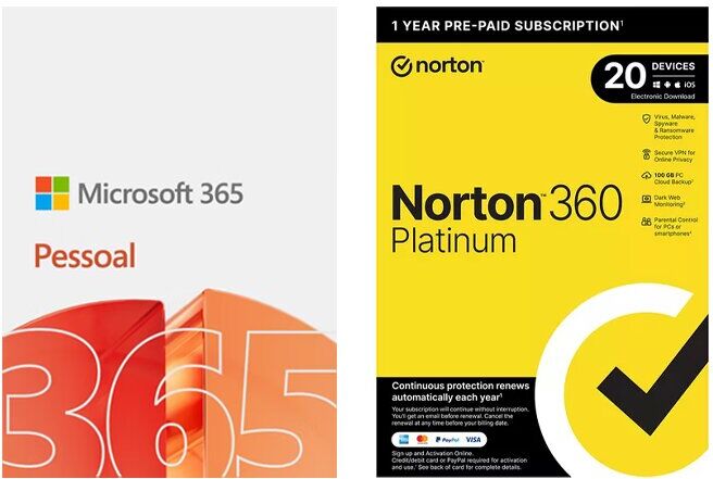 Microsoft 365 PESSOAL+NORTON 360PLAT CHAVE DIGITAL