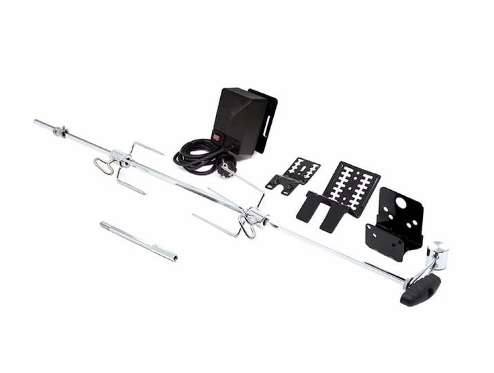 Broil King Premium Universal Drehspiess-Set – Grill Ablage/Grill Rollwagen/Grill Erweiterung – schwarz