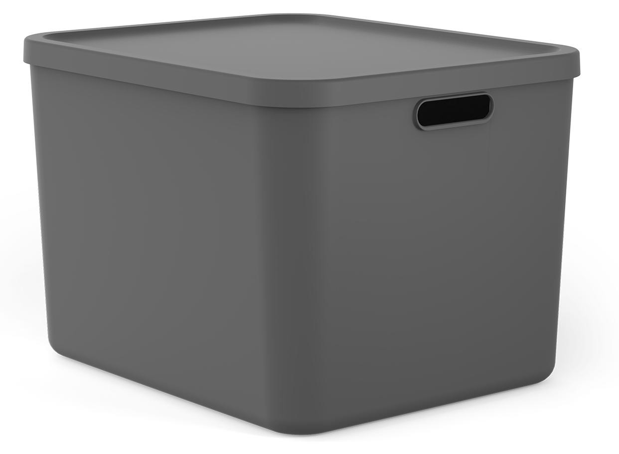 Rotho Albula Multibox 55L Antraciet - Stapelbare opbergbox met handvatten