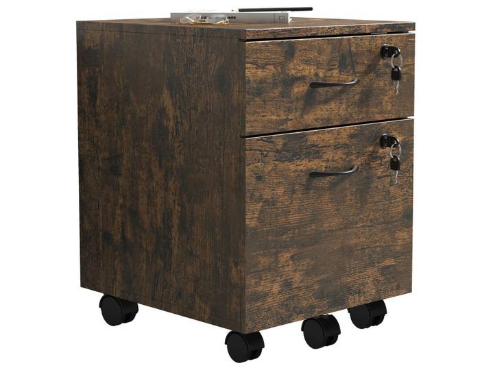 Mid.you Rollcontainer, Eiche dunkel, Holzwerkstoff, 2 Schublade(n) Schubladen, 40x54x44 cm, Büromöbel, Container, Rollcontainer