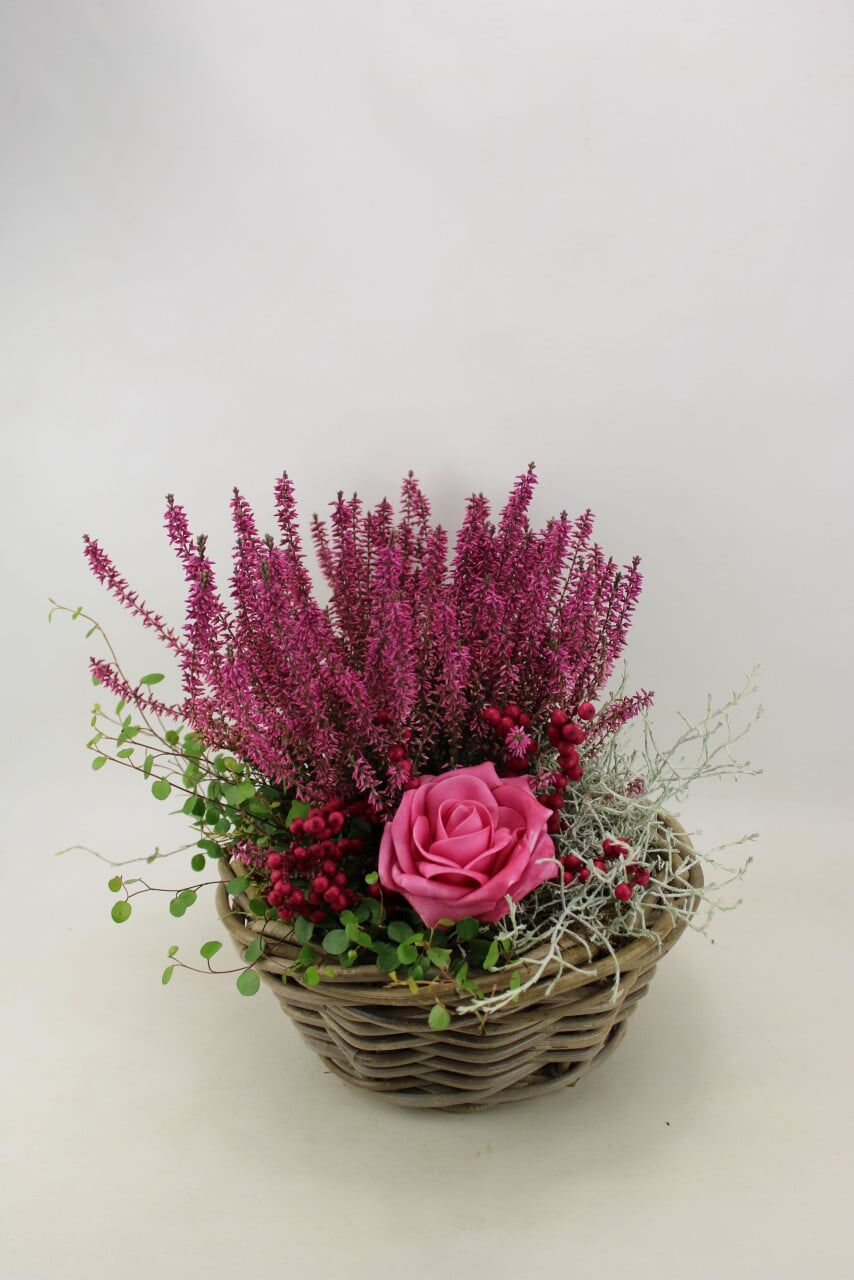 Pflanzen Arrangement Outdoor Nr. 12 Rattanschale
