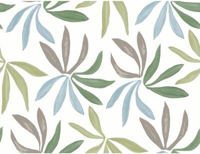 York Wallcoverings Little Garden Alpine and Sky and Silver Wallpaper