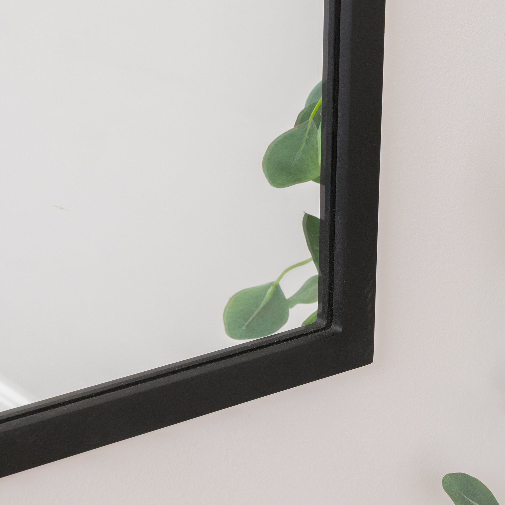 Black Arched Window Wall Mirror - 100cm x 70cm Material: Garden