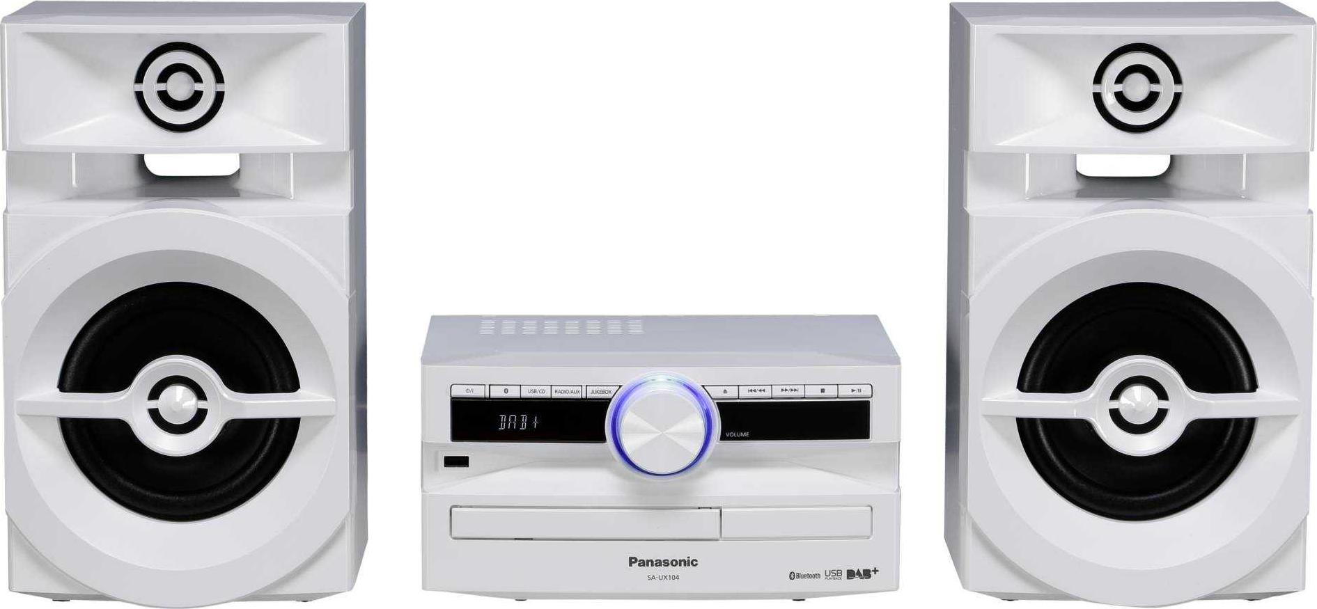 Panasonic SC-Ux104EG, Home-Audio-Minisystem, Weiß, 1 Deck(s), 300 W, 2-Wege, 13 cm