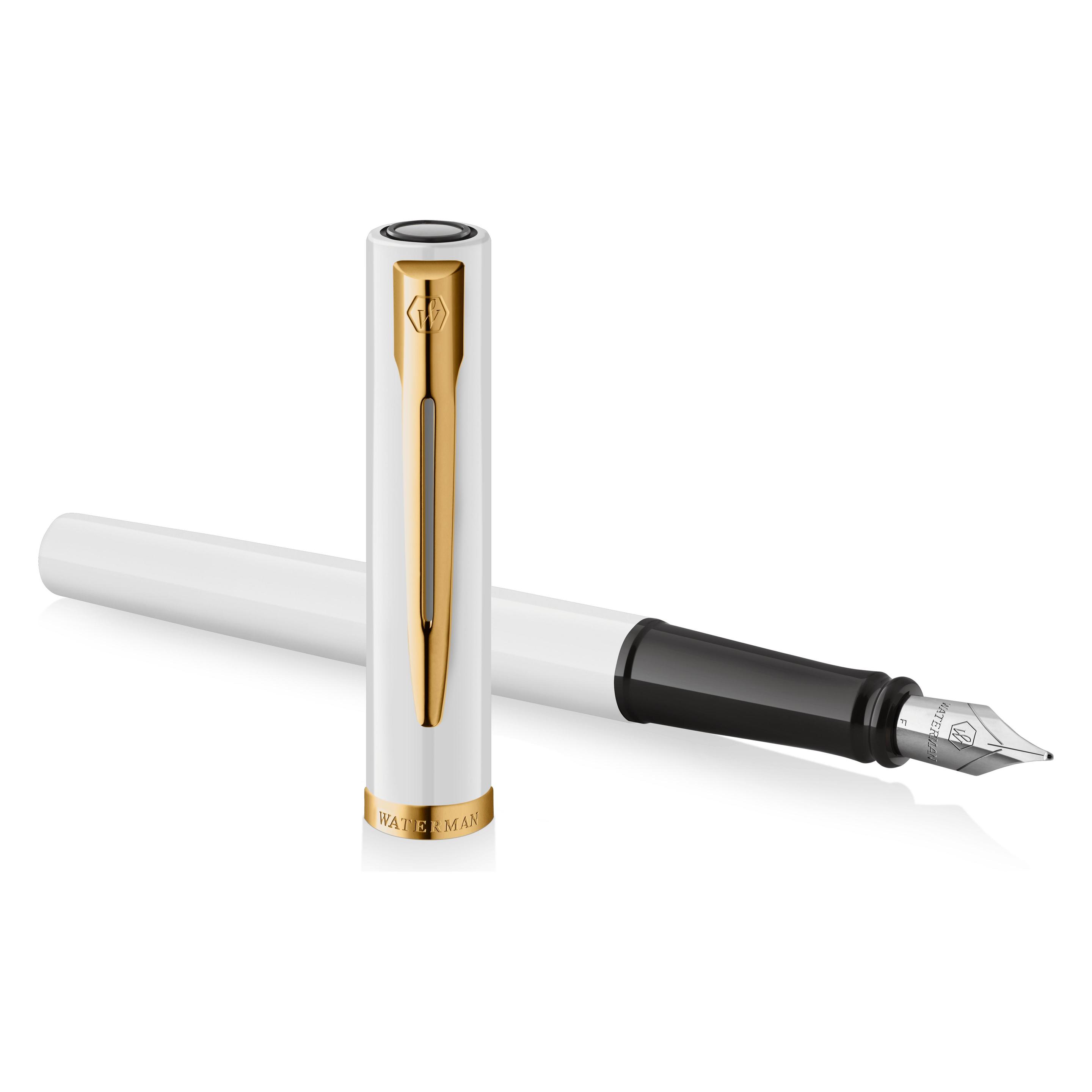 Waterman Füllfederhalter IMPRESSION weisser Lack CT F Blau Geschenkbox (1x) (2225469)