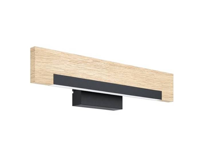 Eglo LED Applique murale Camacho\, applique murale 1 flamme dimmable\, spot mural intérieur en acier\, bois et plastique\, lampe salon\, lampe couloir en noir\, naturel\, blanc