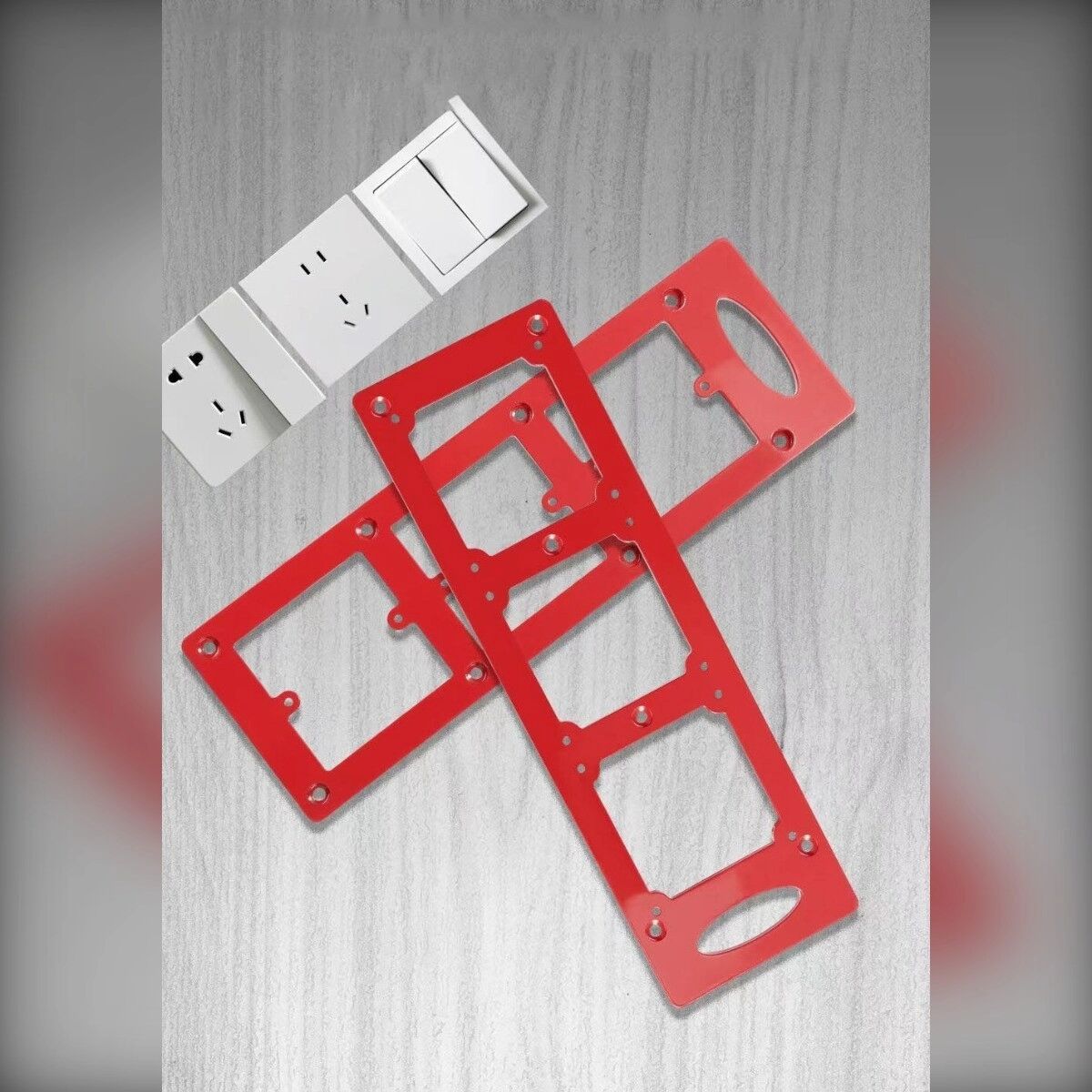 INF 86 Steckdosen-Positionierungsschablone, rote Aluminiumlegierung mit verstärkter Vollstahlform für schnelle, saubere