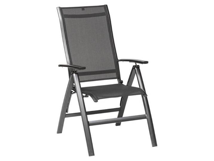 Kettler Legato Curve Silver-Line Klappsessel verstellbar Aluminium/Outdoorgewebe Dunkelgrau