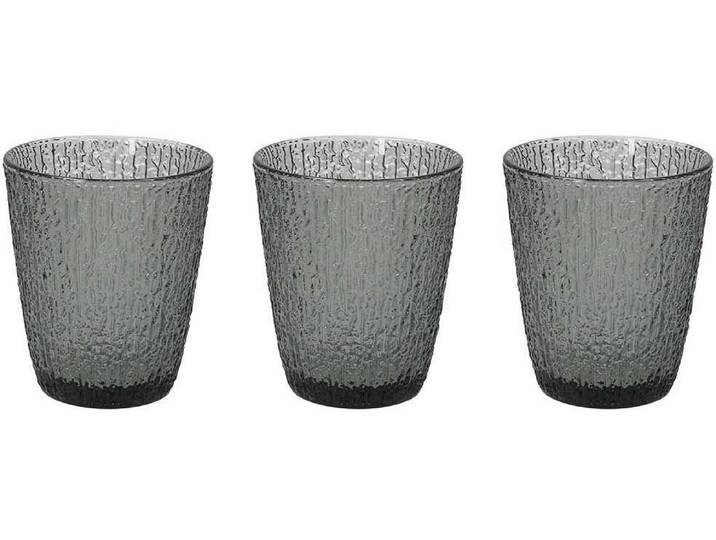 Gläser-Set Tognana Davor 280 ml, 3 Stück , grau, B:8,5cm H:10cm Ø:8,5cm, Glas, Trinkgefässe, Gläser-Set, Spülmaschinenfest
