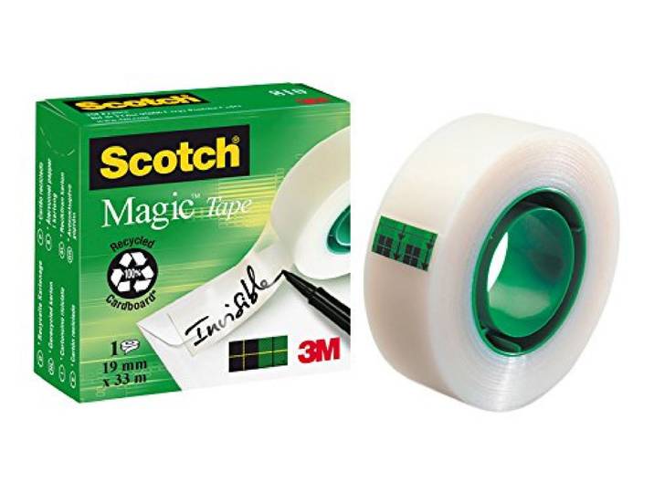 Scotch M8101933 plakband Magic 810, celluloseacetaat, onzichtbaar, beschrijfbaar, 33 m x 19 mm, 12 rollen