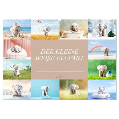 Der kleine weiße Elefant (Wandkalender 2027 DIN A2 quer), CALVENDO Monatskalender