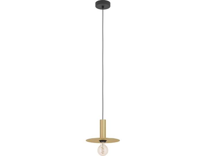 Suspension ESCANDELL acier noir\, laiton brossé E27 1X40W H:110cm Ø25cm dimmable