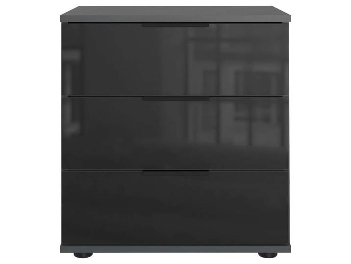 Boxxx Nachtschrank, Graphit, Schwarz, Kunststoff, 3 Schublade(n) Schubladen, 52x58x38 cm, Made in Germany, Schlafzimmer, Nachttische