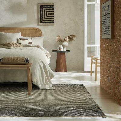 Teppich FLAIR RUGS "Jute Ombre", grau, B:160cm H:8mm L:230cm, Jute, Kunstfaser, Wolle, Teppiche, Teppich