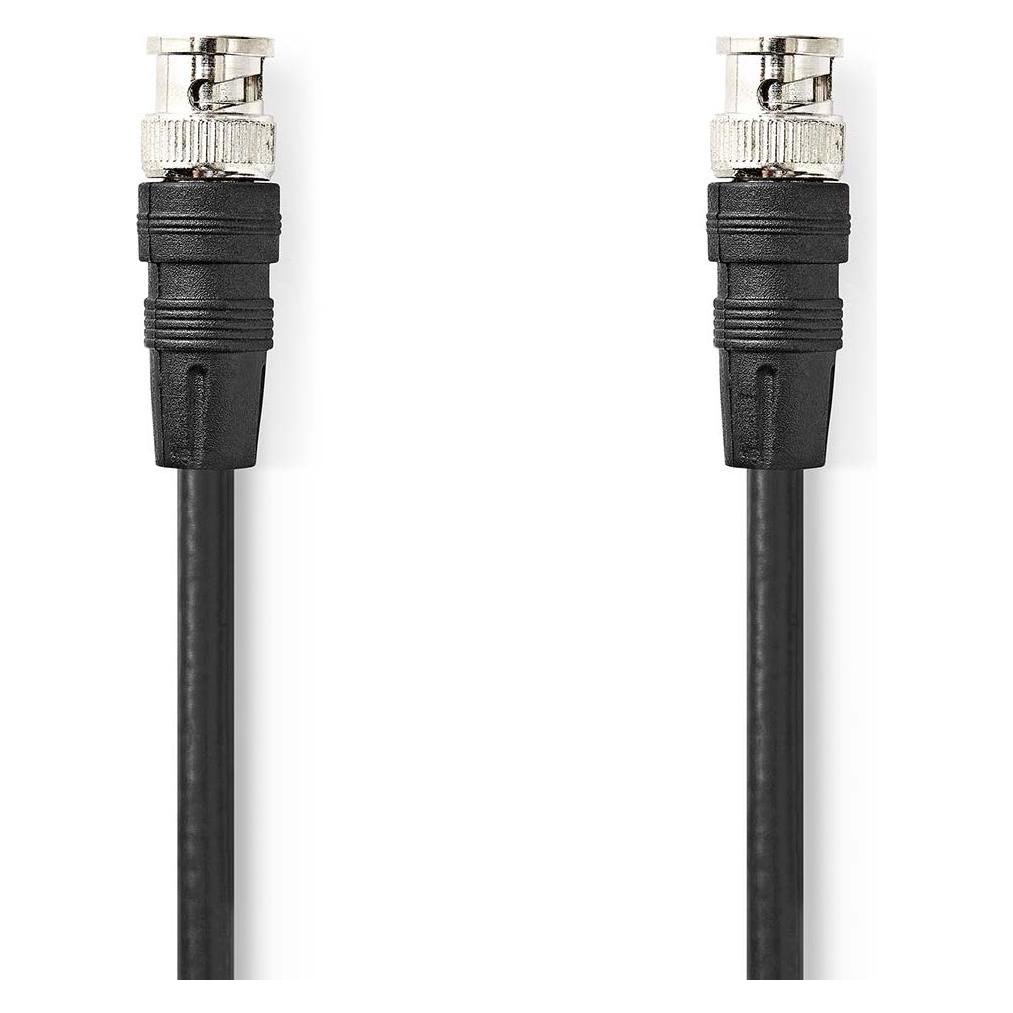 Nedis BNC-Videokabel | BNC-Stecker | BNC-Stecker | Vernickelt | 75 Ohm | 2.00 m | Rund | PVC | Schwa (75 dB) (CVGL01000BK20)