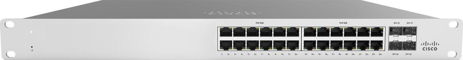Cisco Meraki MS120-24 beheerde L2 Gigabit Ethernet switch voor rackmontage (1U)