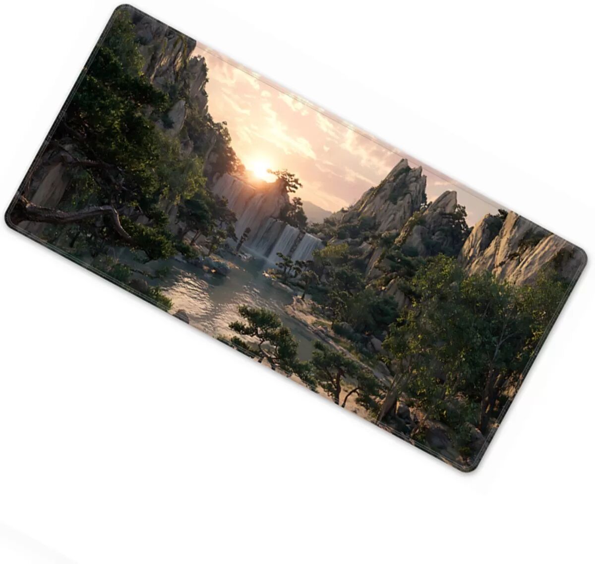INF Mauspad im chinesischen Stil mit Lock-Edge, XL — Gummi x Stoff, rutschfest, waschbar, hoher Rückprall, Gaming & Büro, 30cm