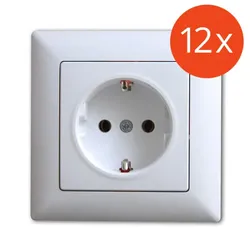 12-er Pack Günsan Visage Steckdose Unterputz Weiss 1281100200115