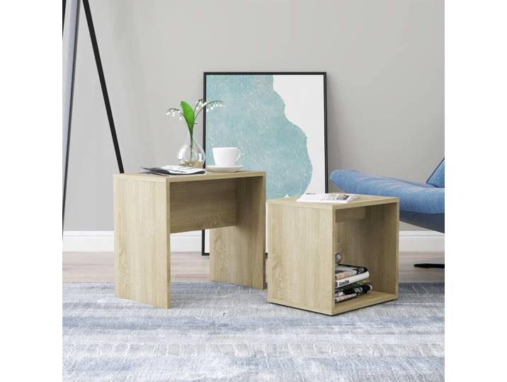 Ensemble De Table Basse Chêne Sonoma 48x30x45cm Bois Ingénierie Vidaxl