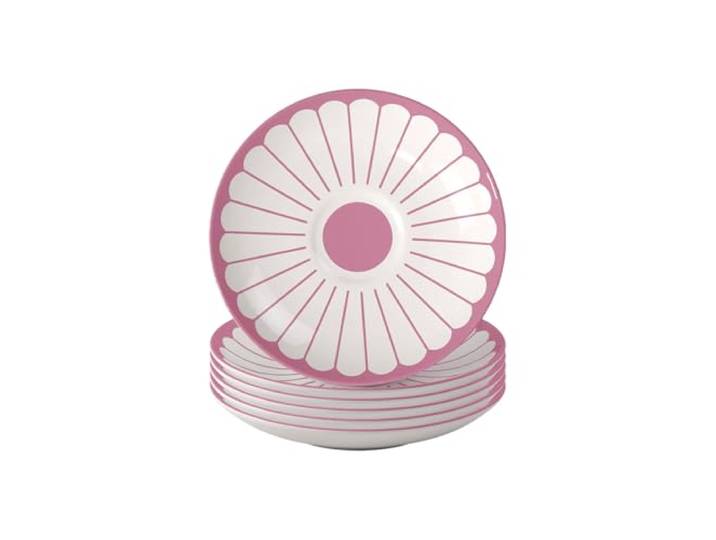 Villeroy & Boch - Fleur Cassis Kaffee-Untertassen 6er Set, 15 cm, Porzellan-Untersetzer für Kaffee und Tee, Unterteller mit Blumenmuster, Spülmaschinenfest & Mikrowellensicher, Premium Porzellan, Pink