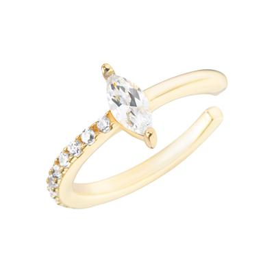 Ohrklemme FIRETTI "Schmuck Geschenk Silber 925 Ear Cuff", gold (gelbgoldfarben, kristallweiß, kristallweiß), Ohrringe, Damen, Silber 925 (Sterlingsilber), mit Zirkonia (synth.)