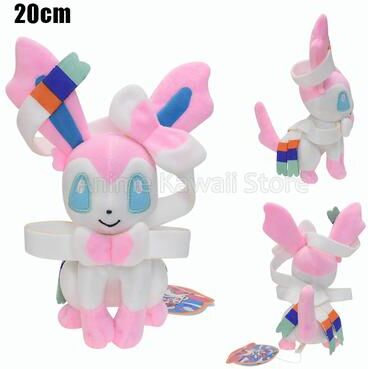 Lush Living Finds Pokemon Plush Toy, Mimikyu Eevee Umbreon Flareon Jolteon Vaporeon Glaceon Sylveon Espeon Evolution Stuffed Peluche Doll r Sitting Sylveon