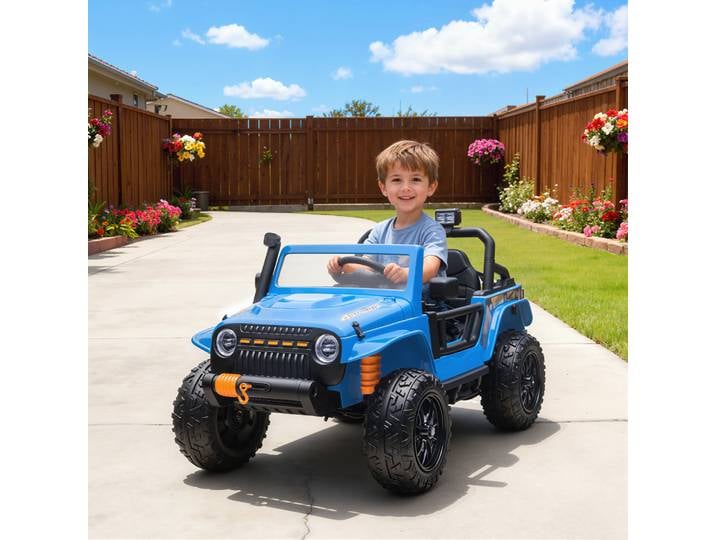 AIYAPLAY Véhicule Électrique Enfant 12V Siège Parent Télécommandé Bleu