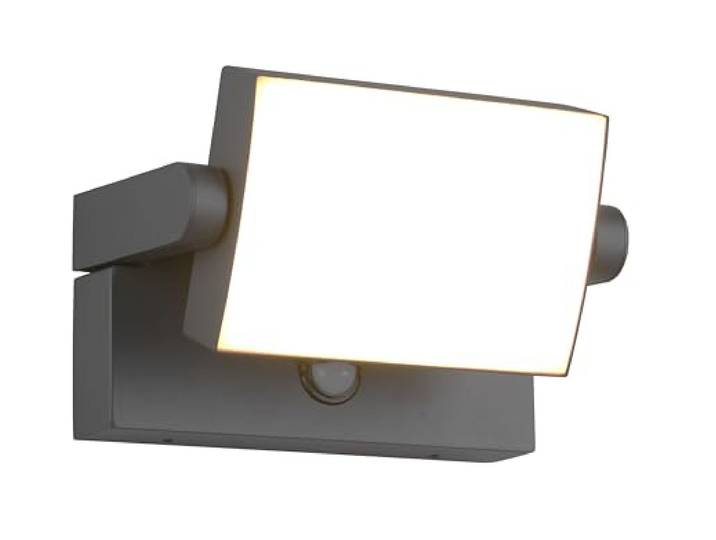 Trio Leuchten LED Außen Wandleuchte Kansas 246869142, Aluminium Druckguss, Acryl weiß, inkl. 10 Watt LED, Bewegungssensor, Anthrazit
