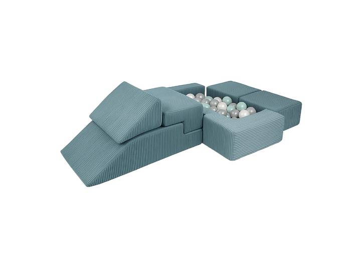 Ensemble modulable enfant 6 blocs en velours côtelé, turquoise