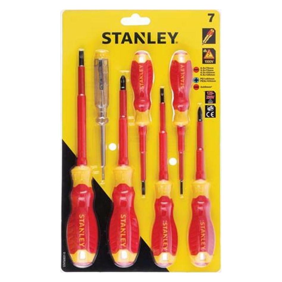 Stanley FatMax VDE Schraubendreher-Set, isoliert, Pozi und Schlitz, 7-teilig (Schlitz) (STHT60031-0)