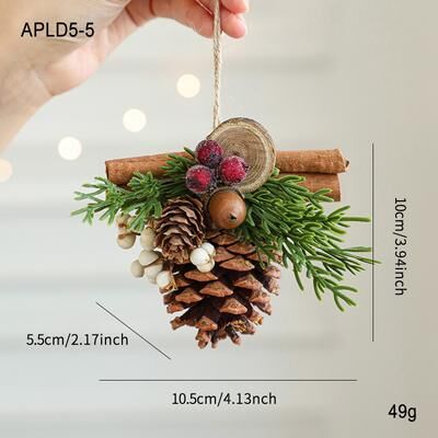 DynamicDeals Mixed Pendant Christmas Tree, Christmas Bell Antlers Bow Pinecone Bell, Showcase Car Hanging Decoration 7