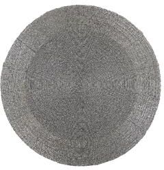IH Casa Decor Christmas Beaded Round Placemat Silver - Set of 4