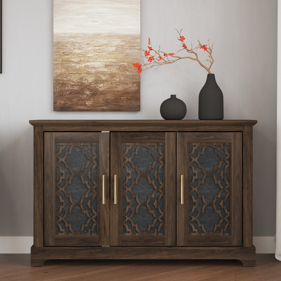Brayden Studio Anfield 3 Door Sideboard Royal Walnut 74.4cm H X 116.1cm W X 39.8cm D