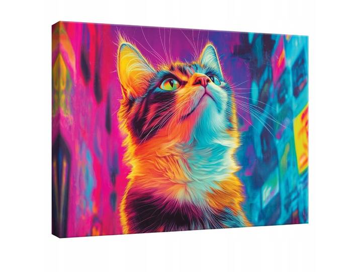 LEINWANDBILD Abstrakt Katze Pop Art Modern 100x70